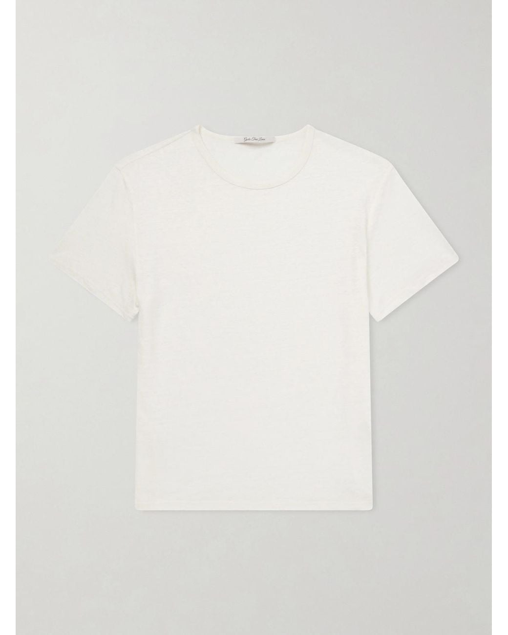 God's True Cashmere White Signature Linen T-Shirt for men