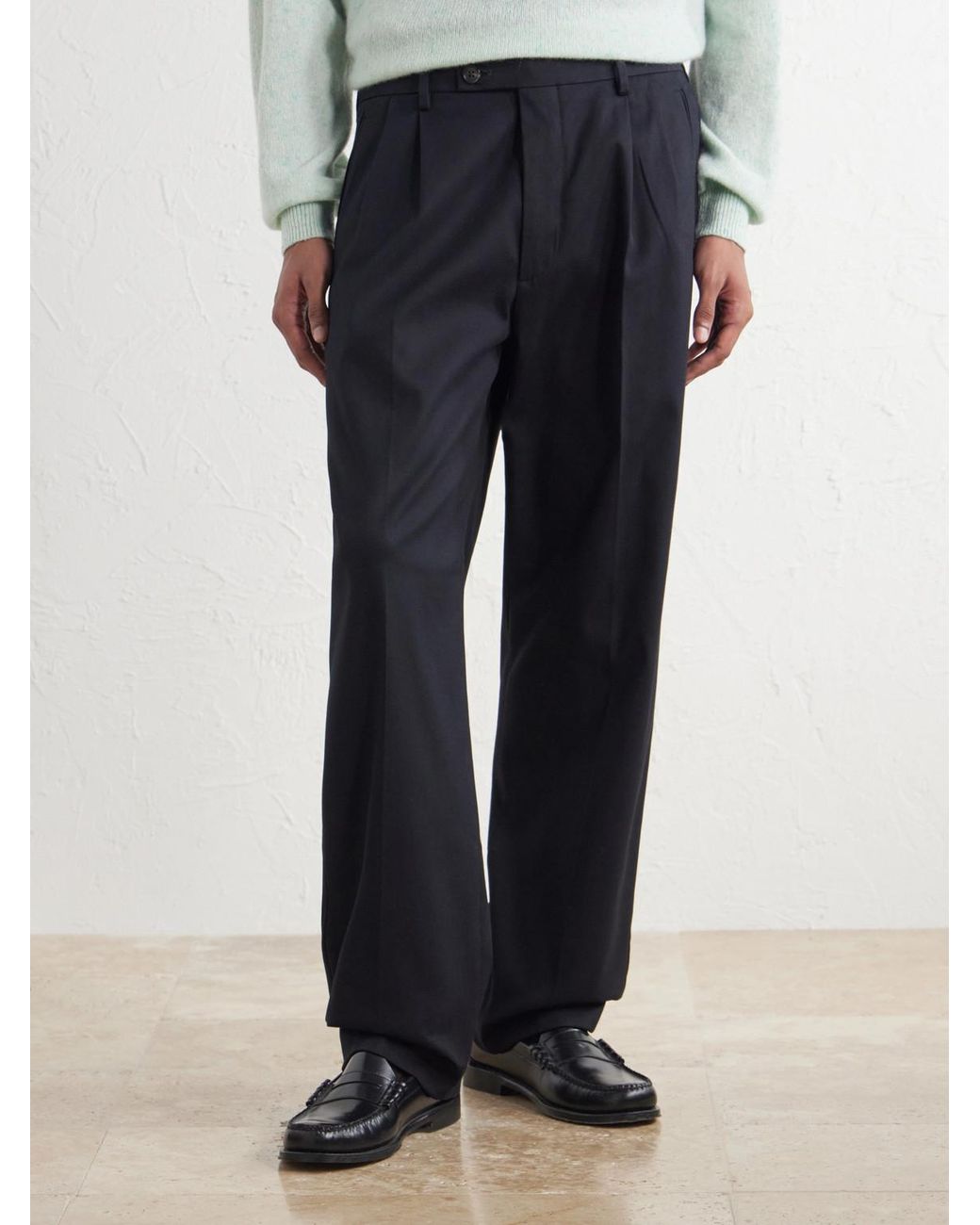 NN07 Blue Robin 10076 Straight-Leg Organic Stretch-Cotton Dobby Trousers for men