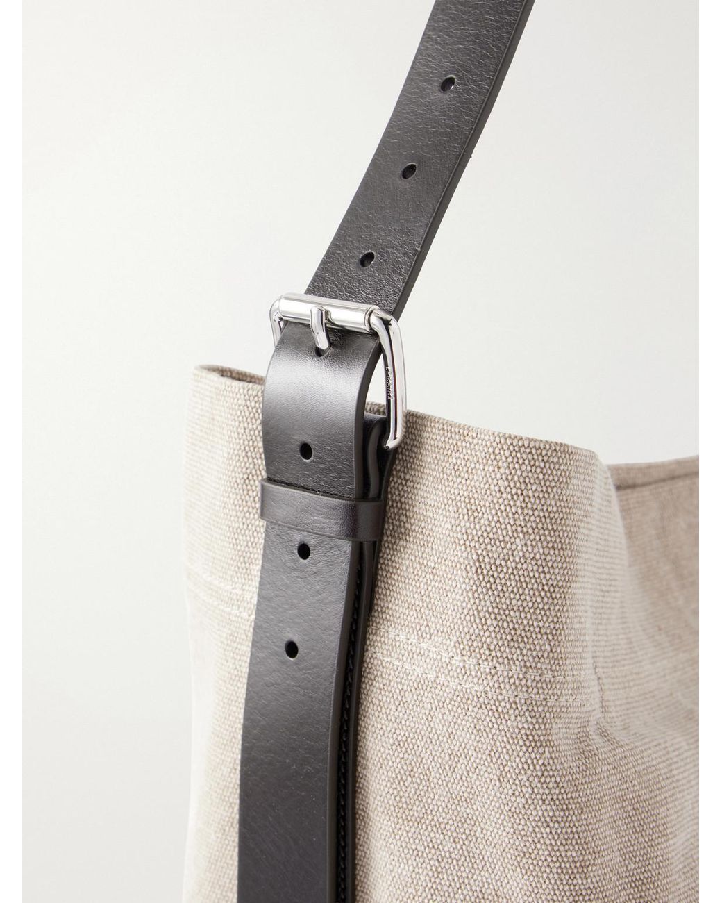Lemaire Natural Leather-Trimmed Canvas Tote Bag for men