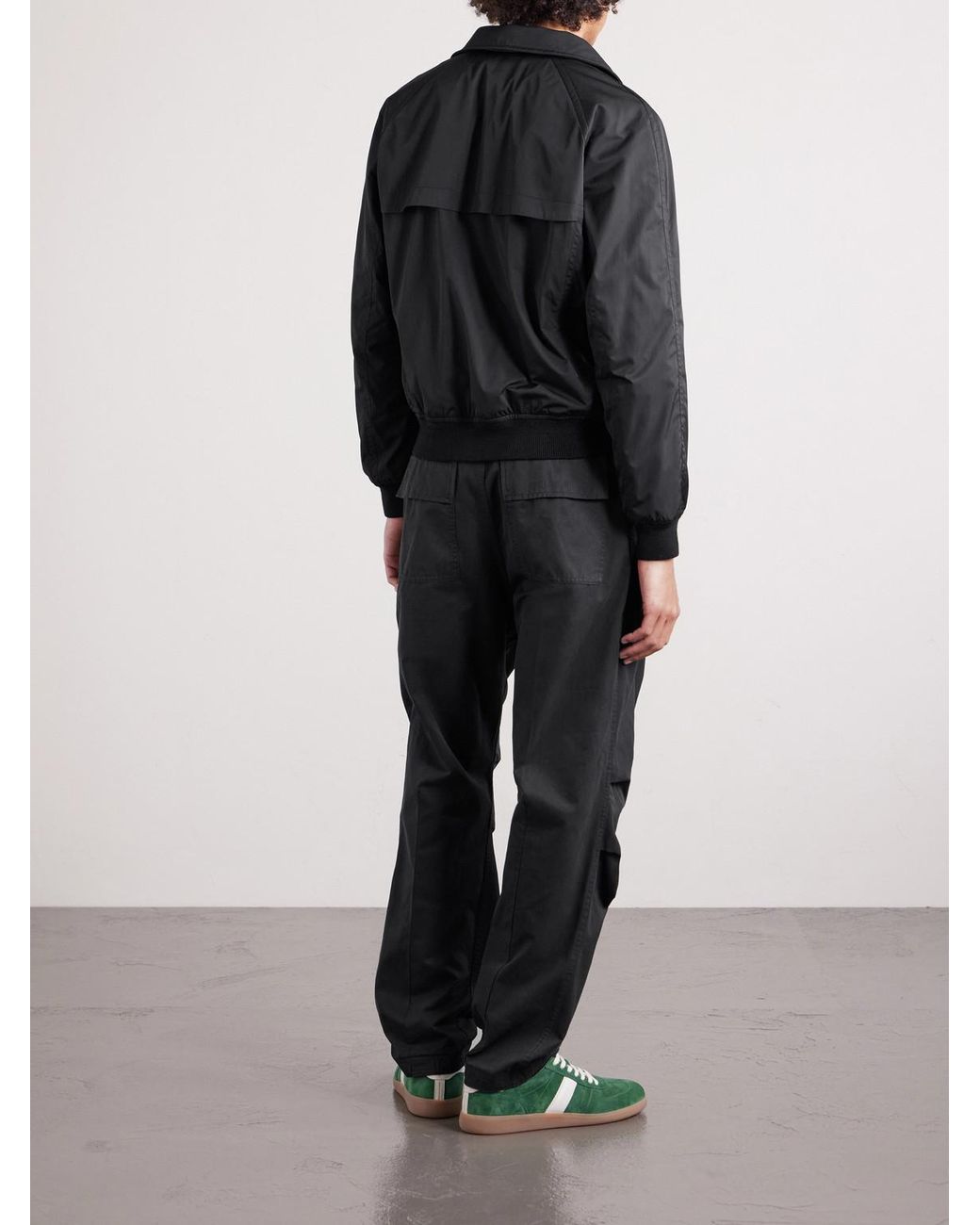 Tom Ford Black Straight-Leg Cotton-Twill Drawstring Trousers for men