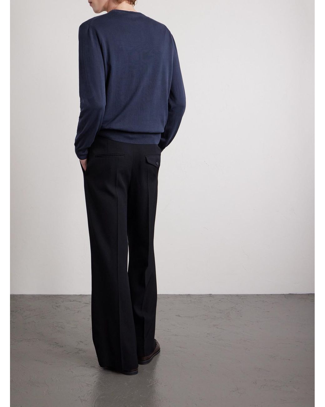 Canali Blue Cotton Sweater for men
