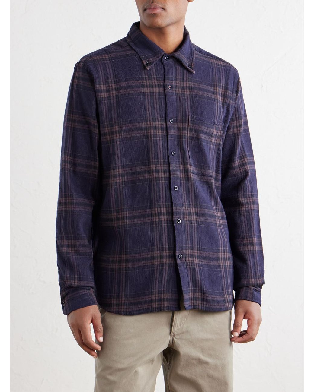 Kardo Blue Ronald Checked Cotton Shirt for men