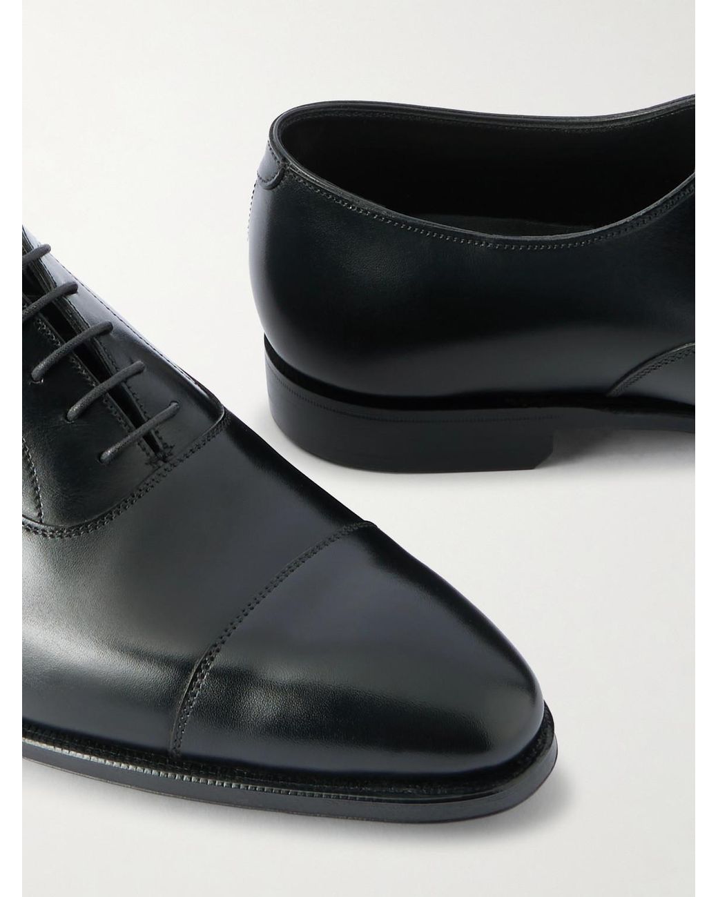 George Cleverley Black Michael Leather Oxford Shoes for men