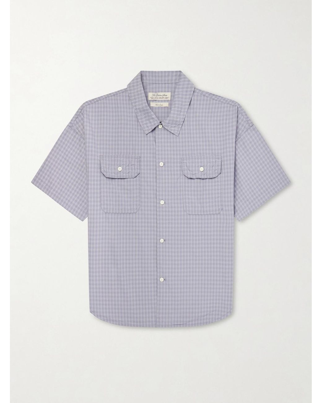 Remi Relief Gray Checked Cotton-Poplin Shirt for men