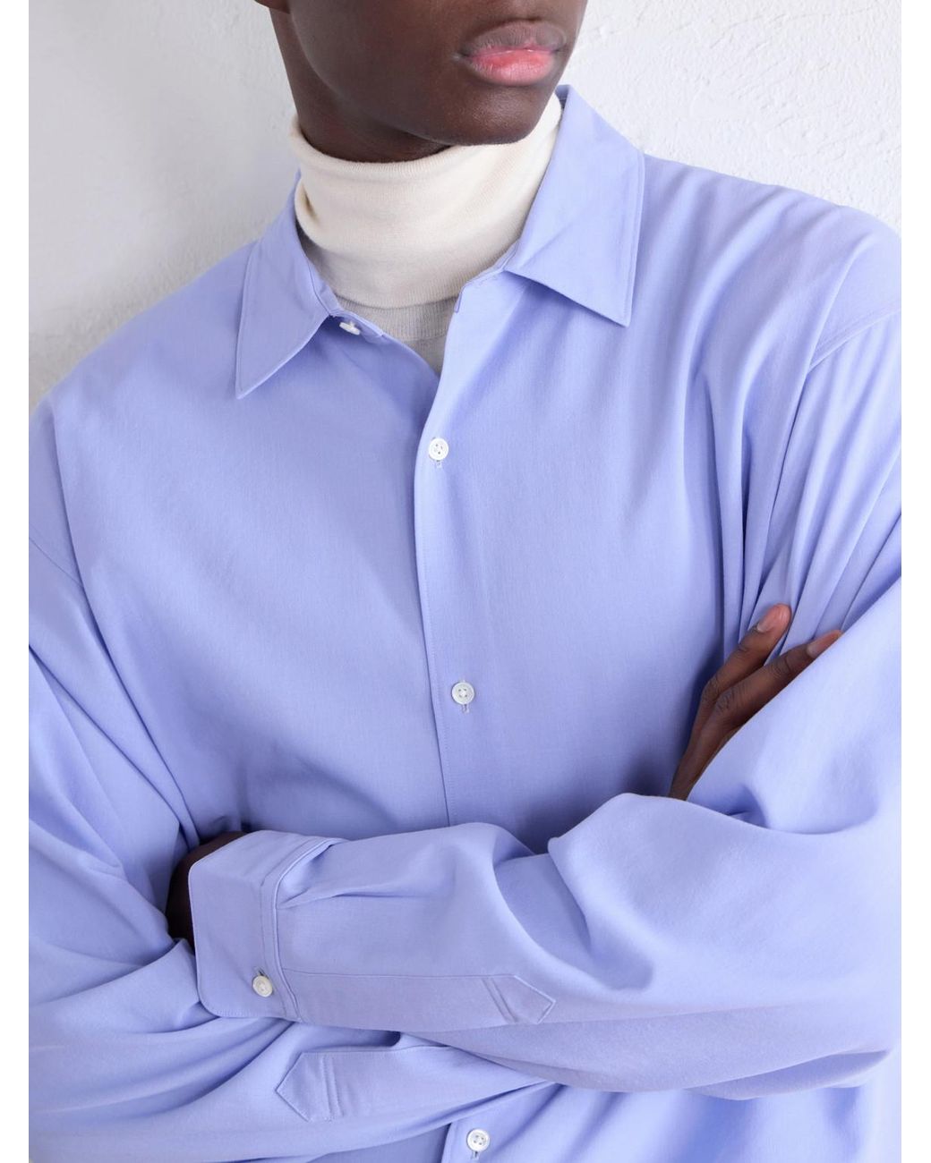Goldwin Blue Wool-Fresco Shirt for men