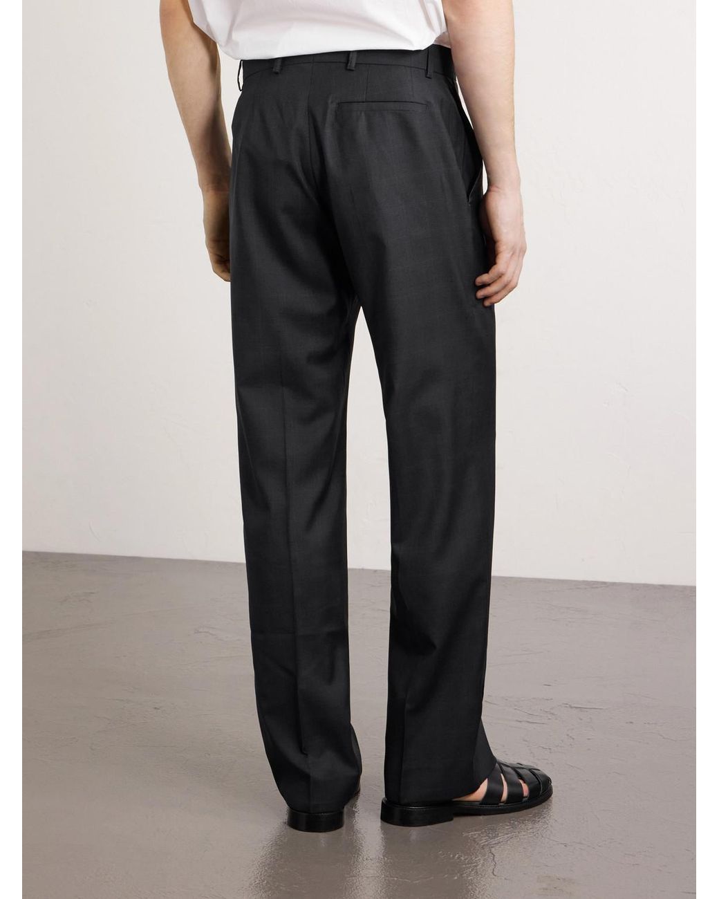 A Kind Of Guise Black Virgin Wool Tailored Wide Trousers for men