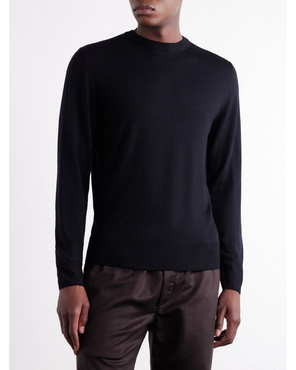Canali Blue Wool Sweater for men