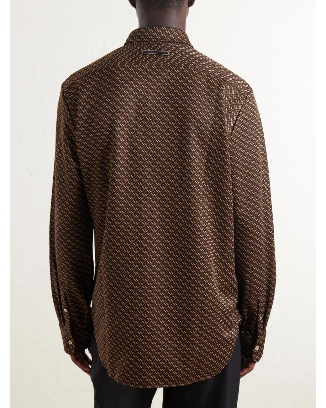 Wales Bonner Brown Doshi Button-Down Jacquard-Knit Shirt for men