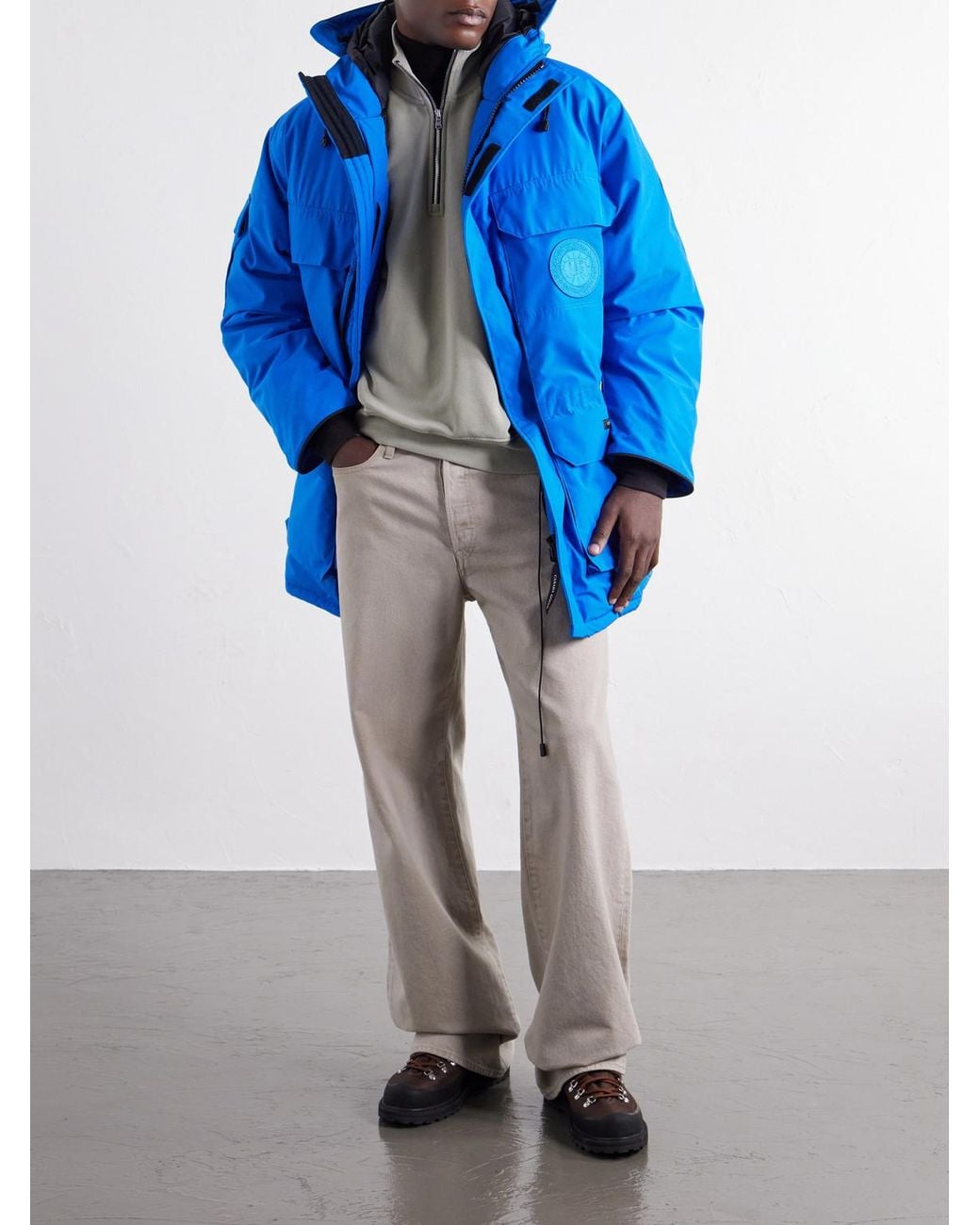 Canada Goose Blue Expedition Hooded Logo-Appliquéd Shell Down Parka for men