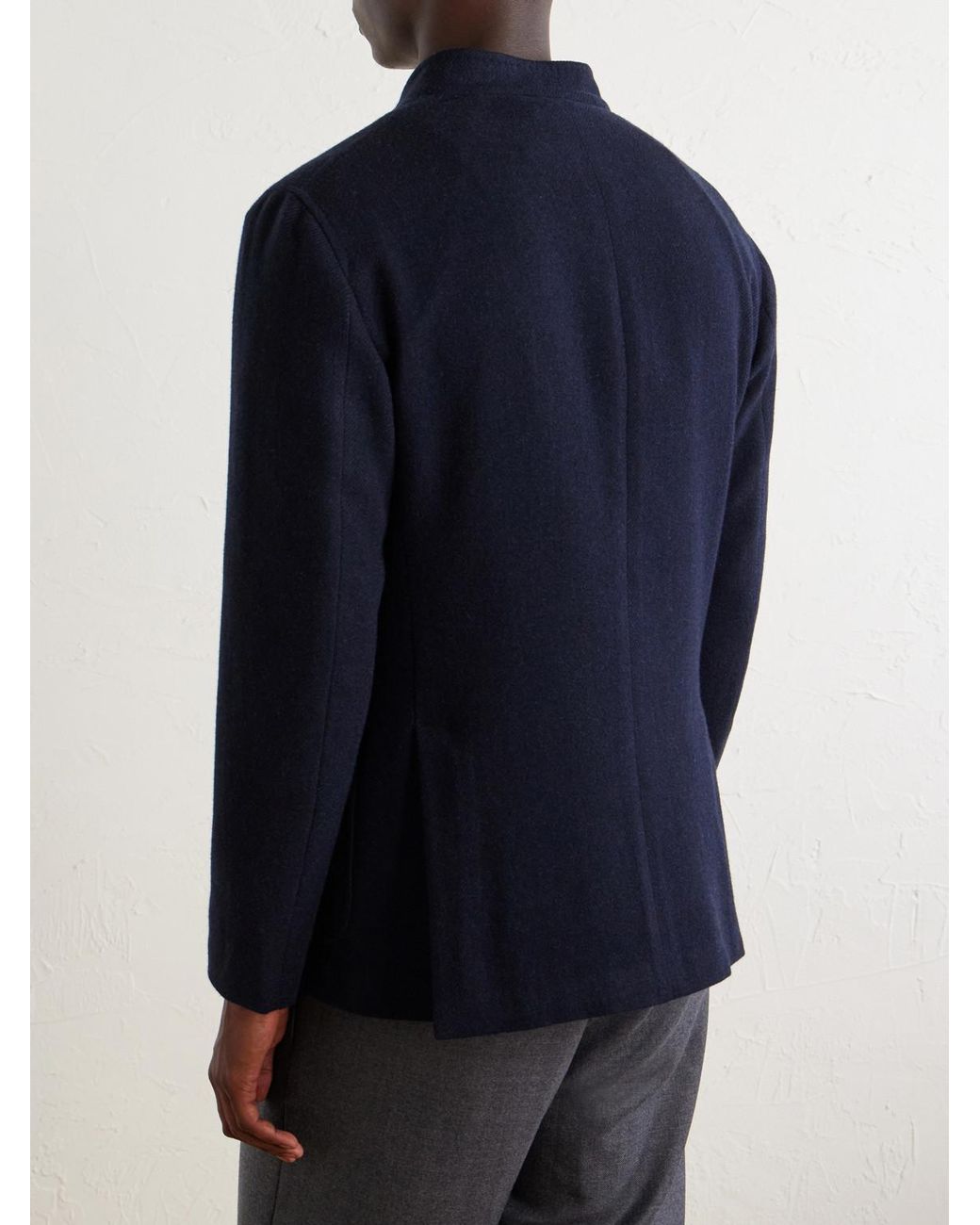 Boglioli Blue Wool-Blend Twill Jacket for men