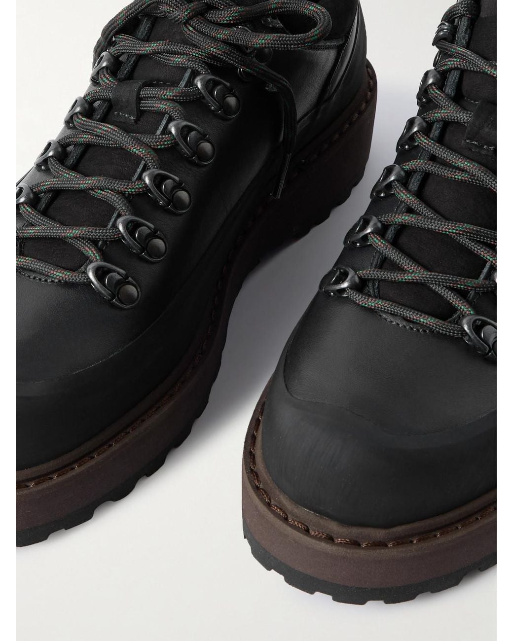 Diemme Black Cornaro Gomma Rubber And Suede-Trimmed Leather Sneakers for men