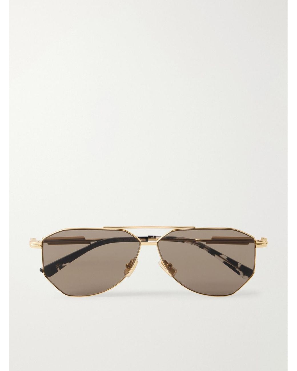 Bottega Veneta Natural Snap Ribbon Aviator-Style-Tone Sunglasses for men