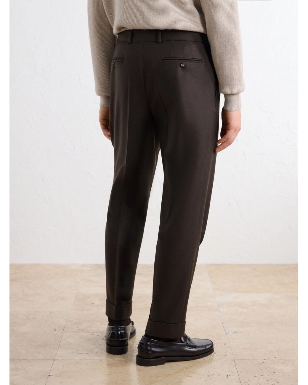 Officine Generale Black Hugo Tapered Virgin Wool-Twill Suit Trousers for men