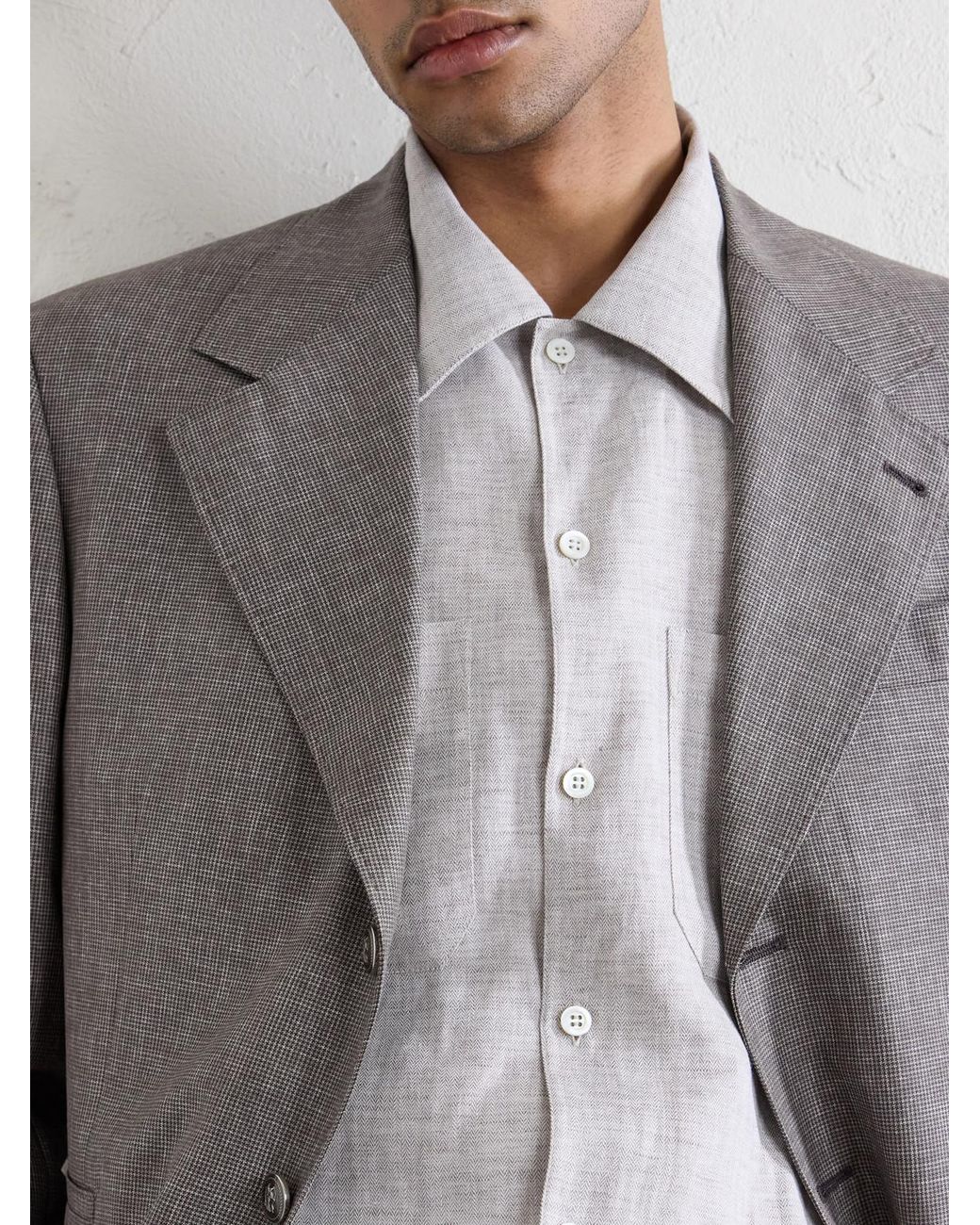 Brunello Cucinelli White Hemp, Linen And Cotton-Blend Shirt for men