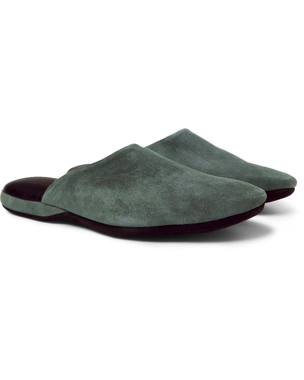 Charvet Suede Slippers in Green for Men | Lyst