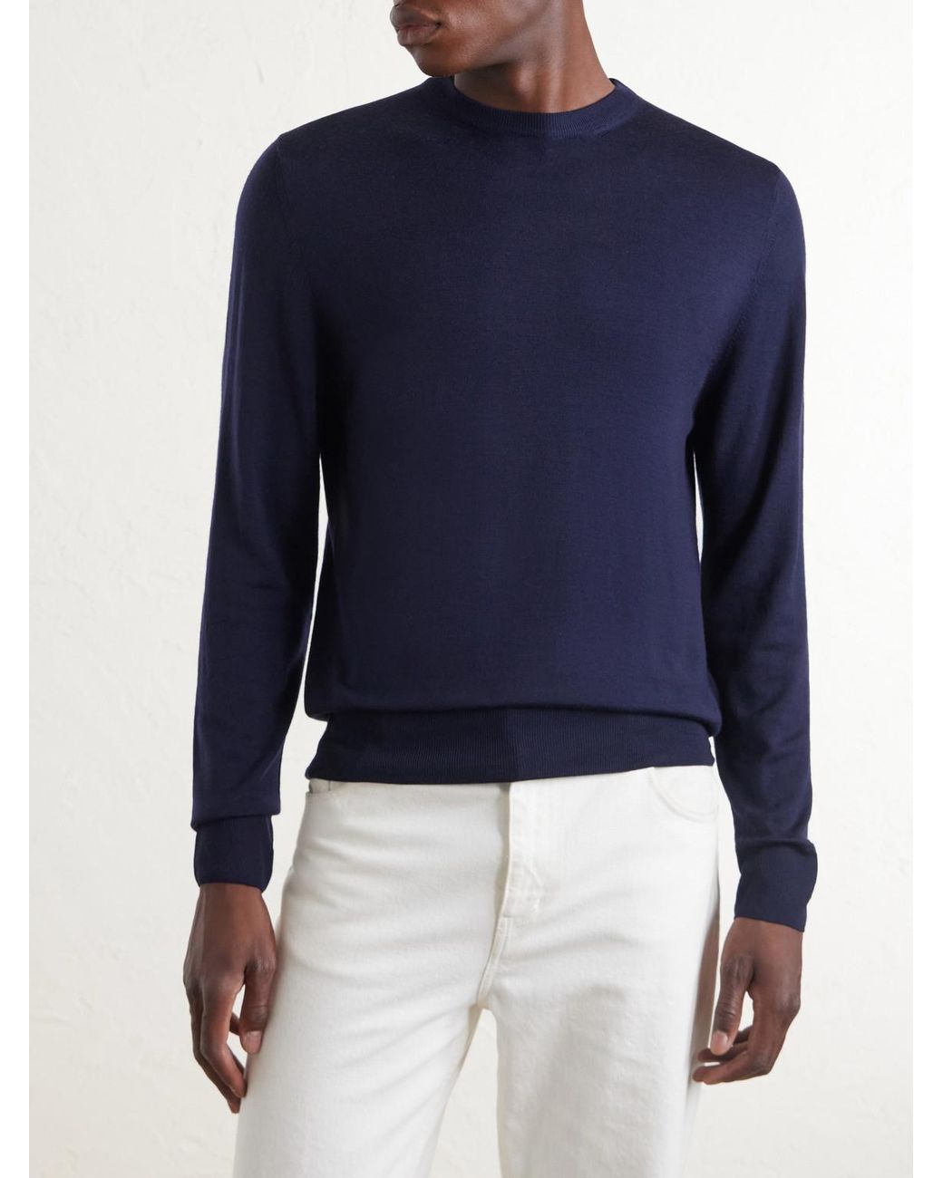 Canali Blue Wool Sweater for men