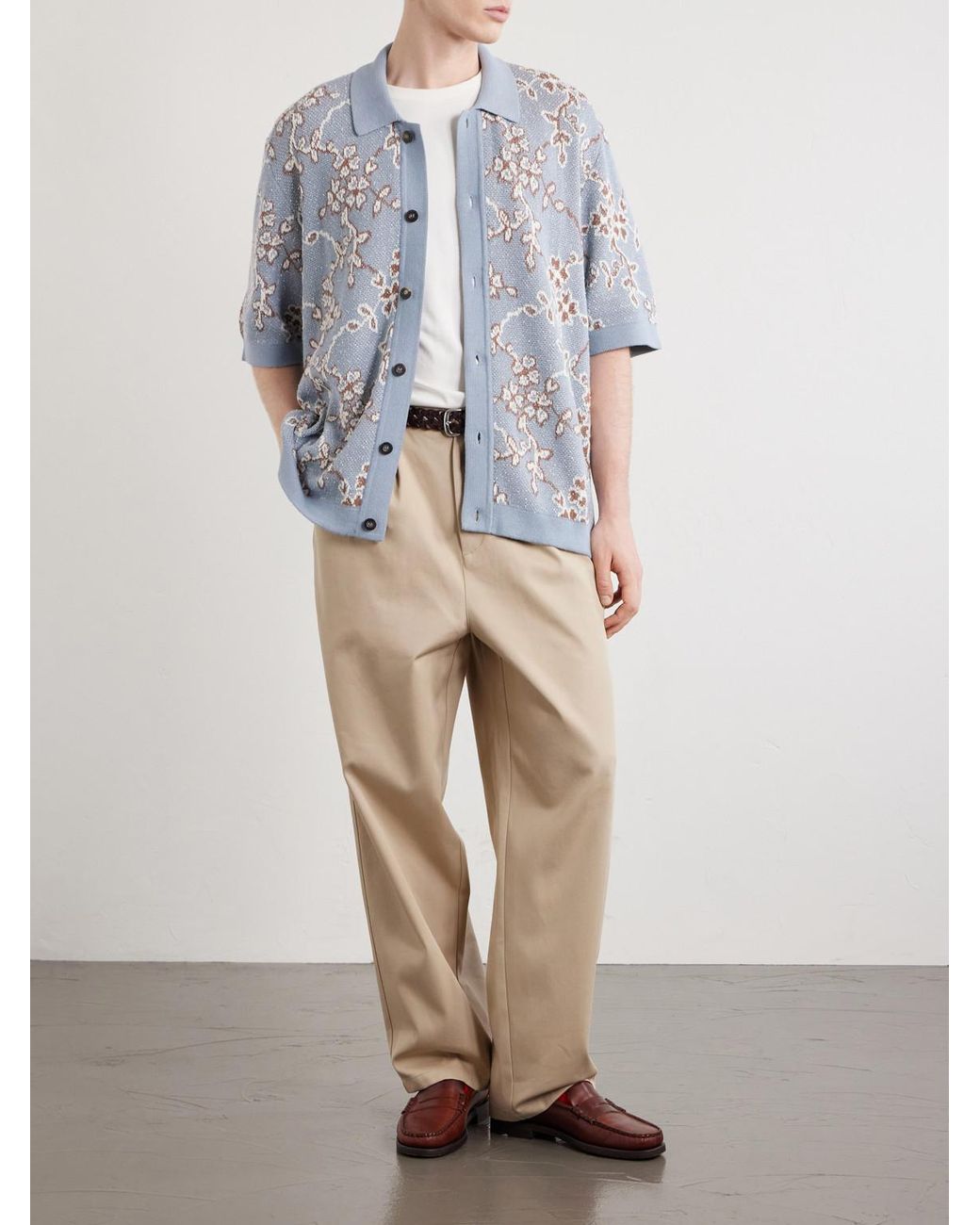 A.P.C. Natural Ricky Straight-Leg Pleated Organic Cotton Trousers for men
