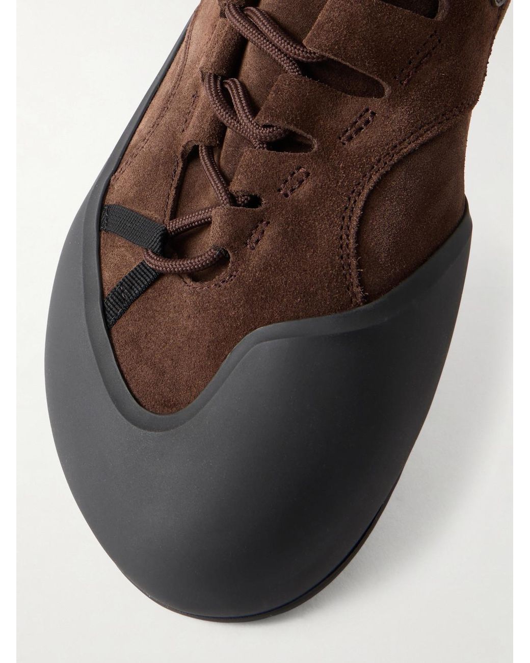 Loewe Brown Grip Logo-Appliquéd Trimmed-Suede Sneakers for men