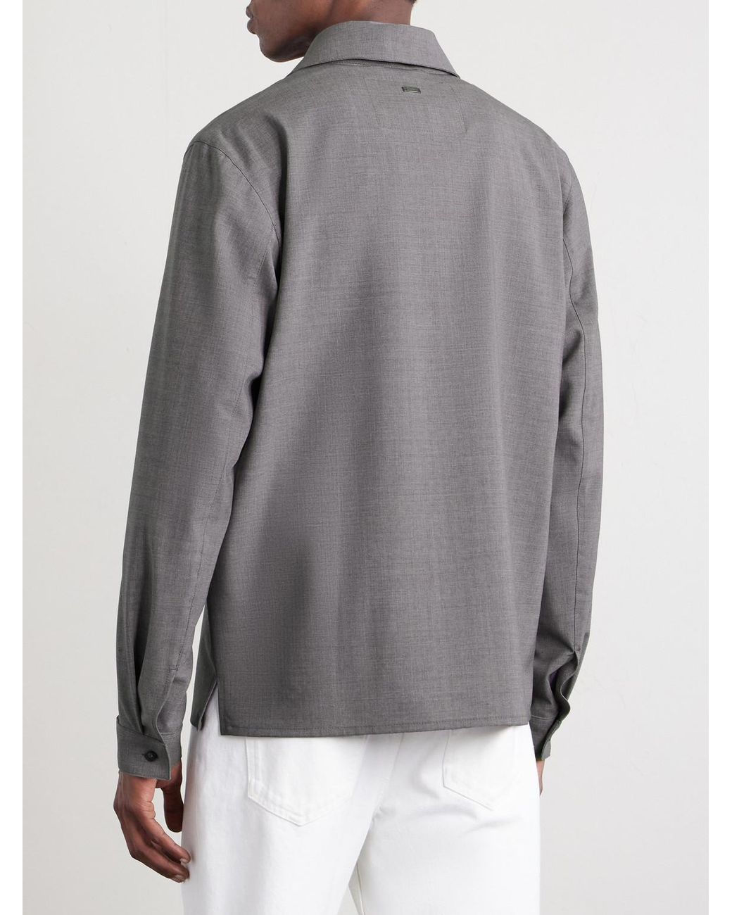 Herno Gray Wool-Blend Overshirt for men