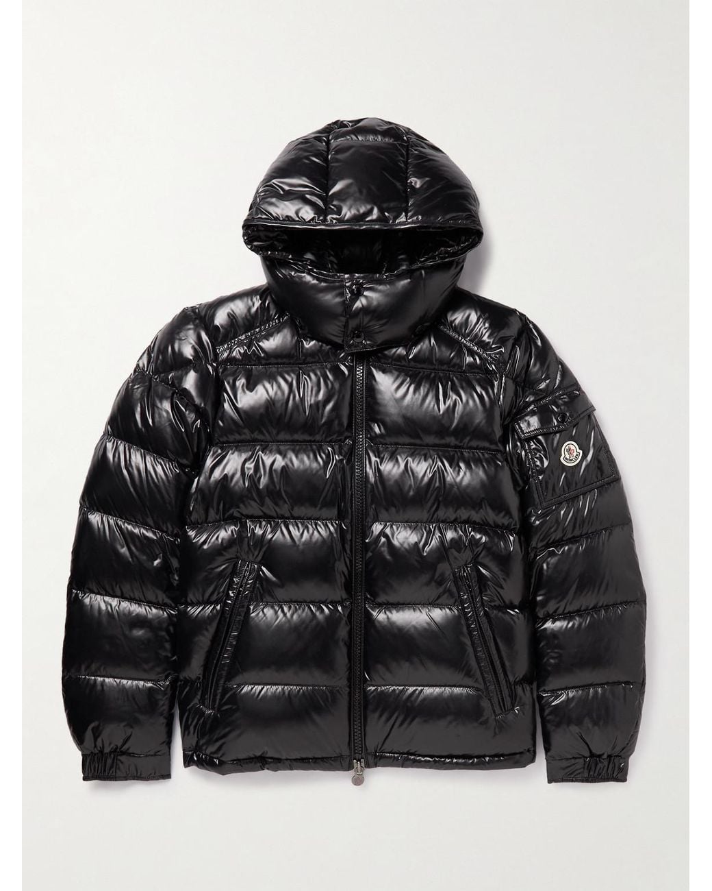 Moncler Black Maya Quilted Shell Hooded Down Jacket for men