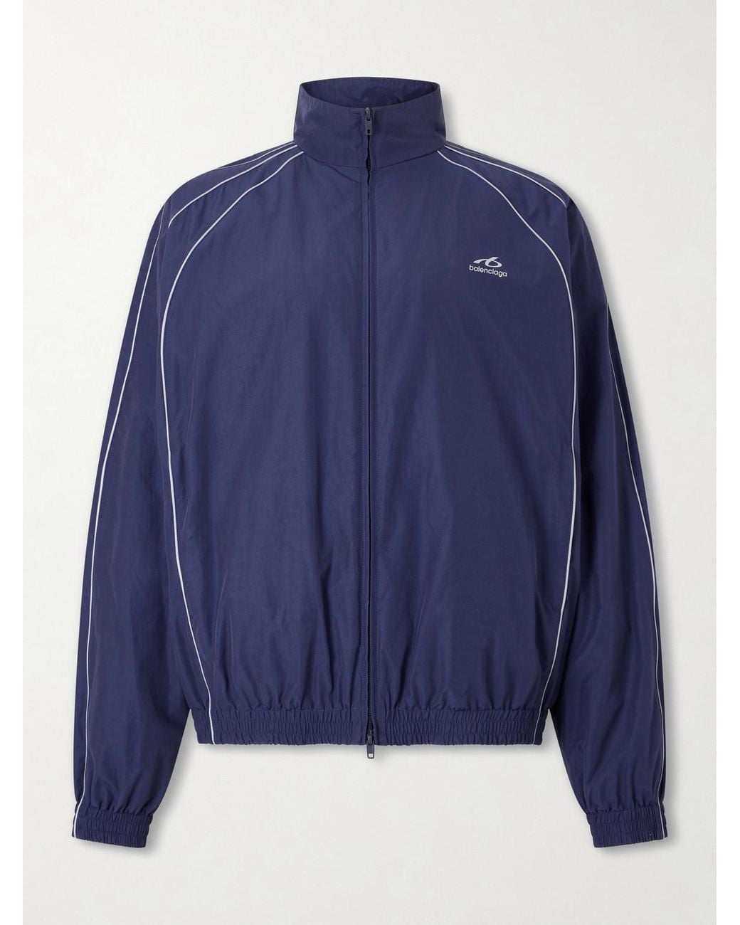 Balenciaga Blue Logo-Print Cotton-Blend Track Jacket for men