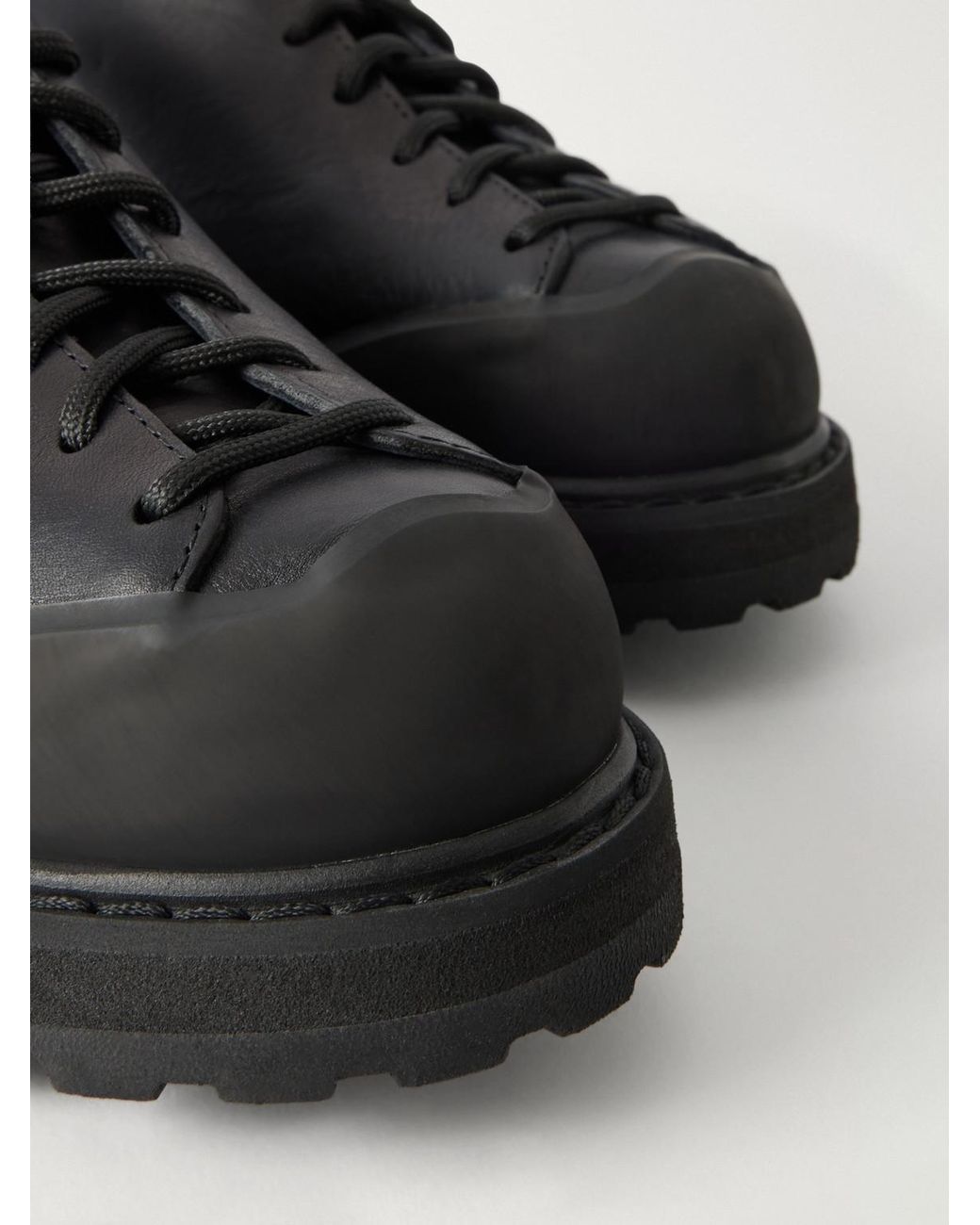 Diemme Black Ampezzo Rubber-Trimmed Full-Grain Leather Hiking Boots for men
