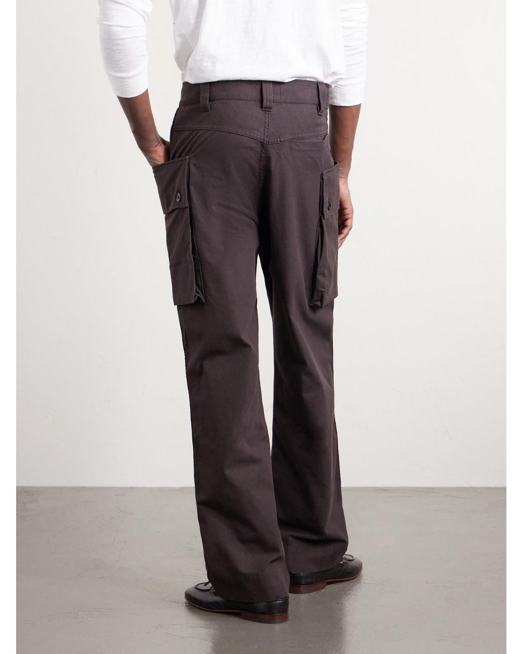 Margaret Howell Blue Straight-Leg Cotton-Twill Cargo Trousers for men