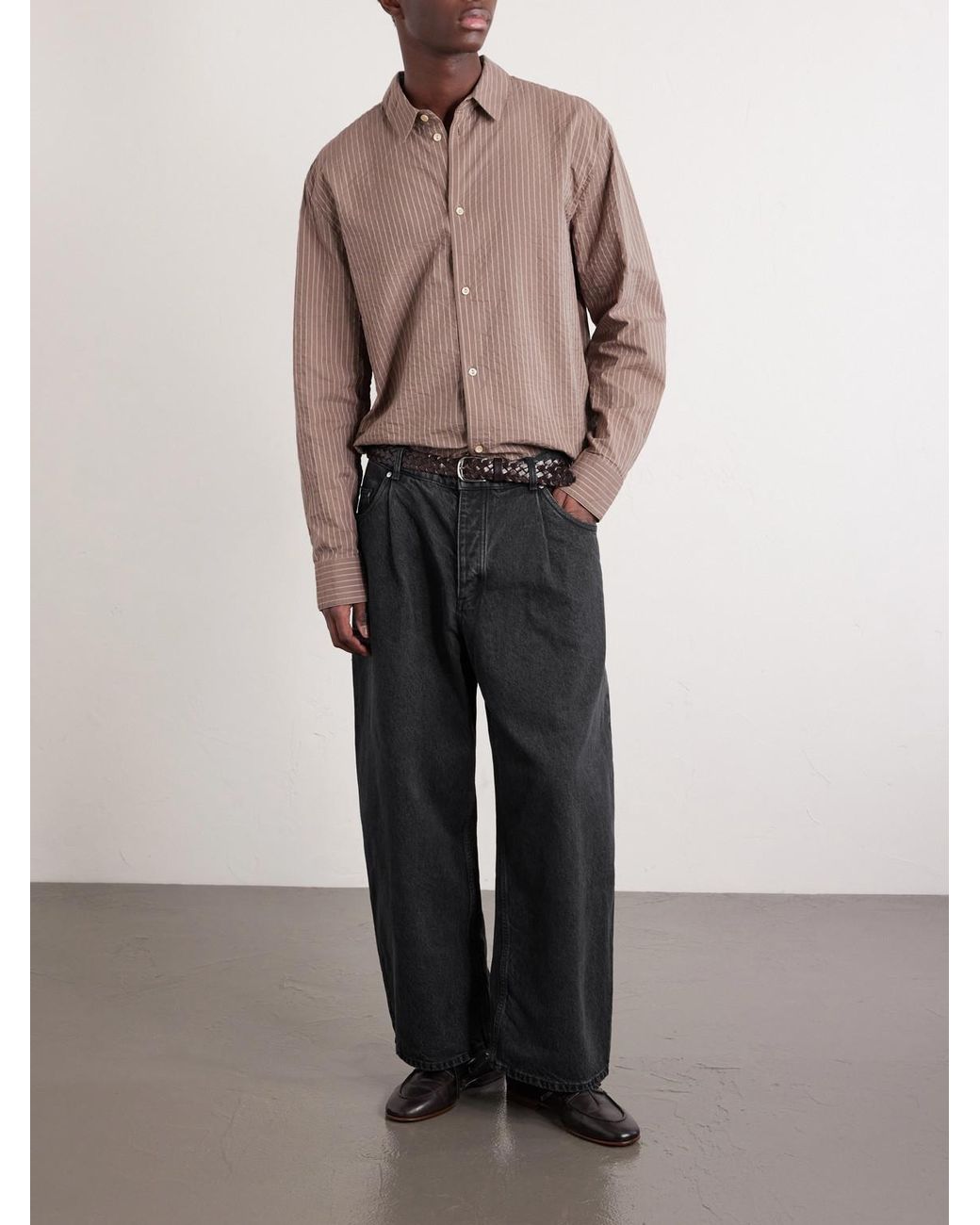 A Kind Of Guise Blue Straight-leg Pleated Organic Jeans for men