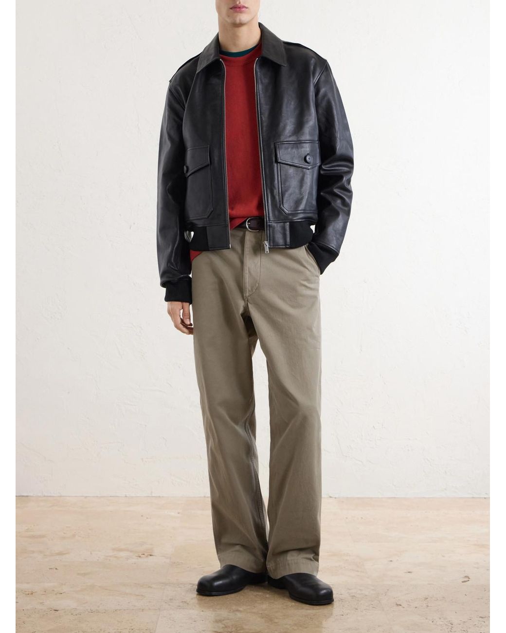 A.P.C. Black Gael Leather Jacket for men