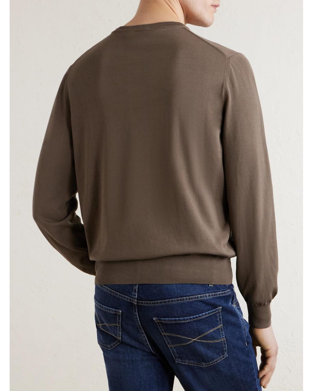 Canali Gray Cotton Sweater for men