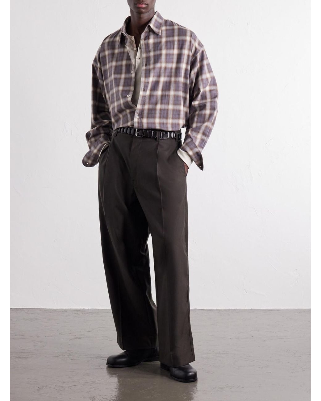 SAGE NATION White Chisholm Checked Flannel Shirt for men