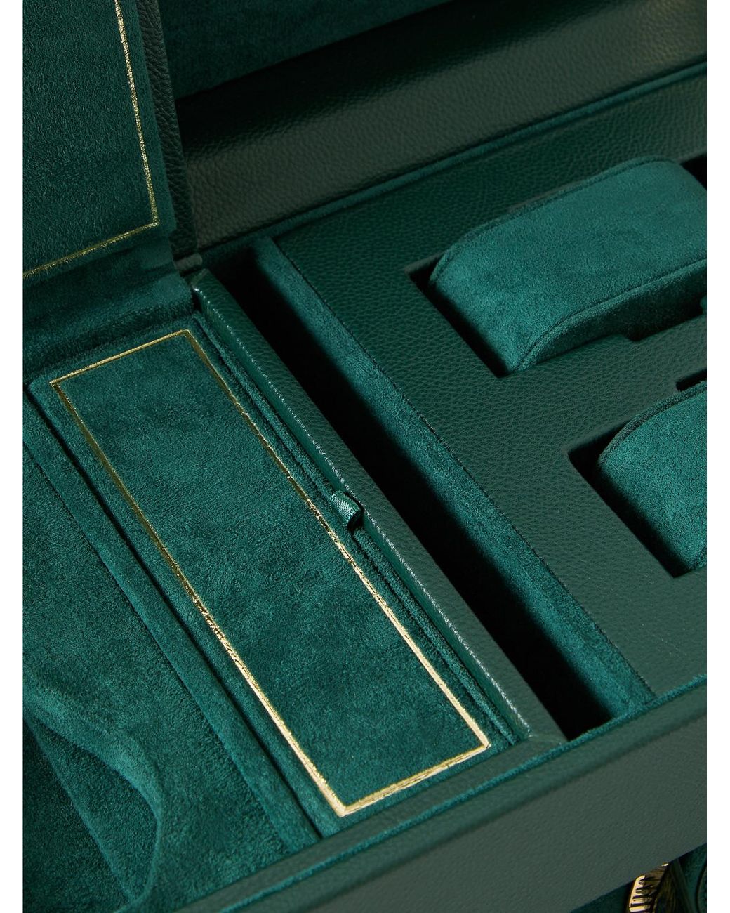 Wolf Green Pebble-Grain Vegan Leather Triple Watch Winder for men