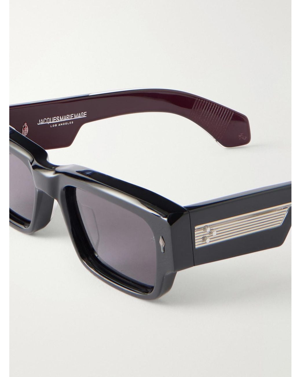 Jacques Marie Mage Black Engel D-Frame Acetate Sunglasses for men