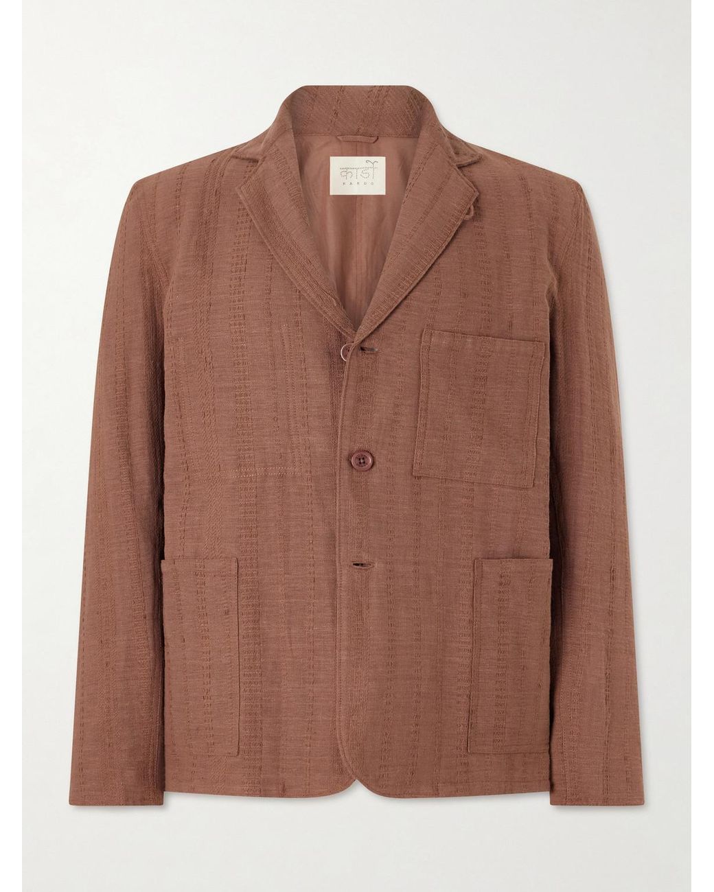 Kardo Brown Somesh Cotton-Jacquard Suit Jacket for men