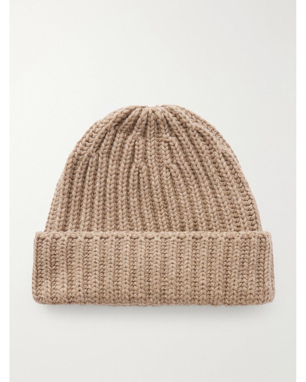 STÒFFA Natural Ribbed Cashmere Beanie for men