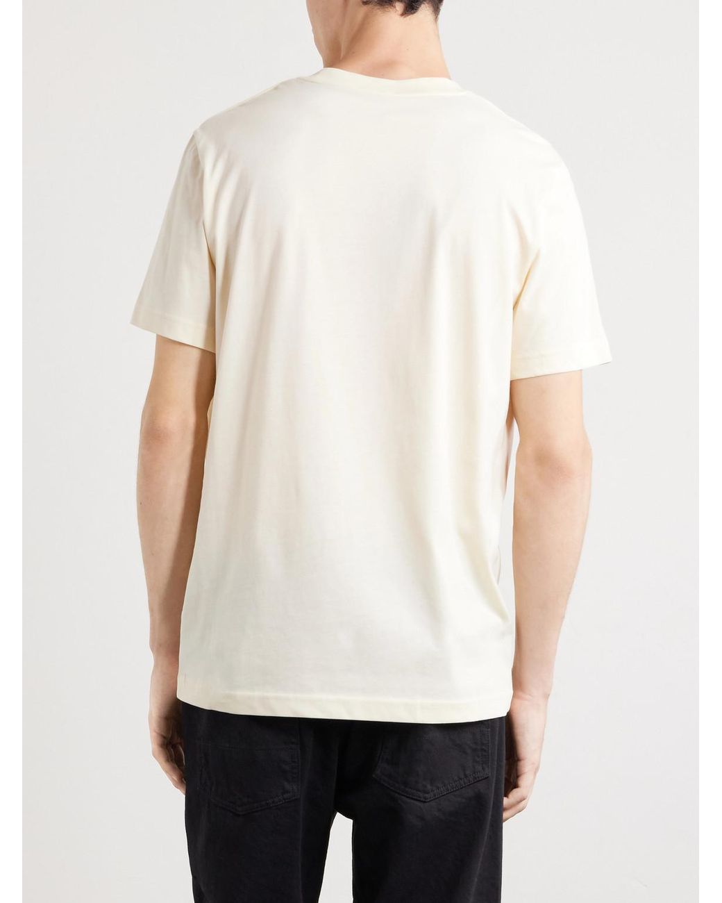 Moncler Natural Logo-Appliqué Cotton-Jersey T-Shirt for men