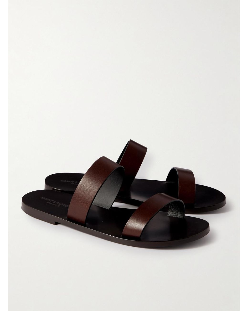 サンダル SAINT LAURENT   Flip Flops Men Leather Brown/Dark Brown Saint Laurent Flip Flops Men Leather Brown/Dark Brown | B