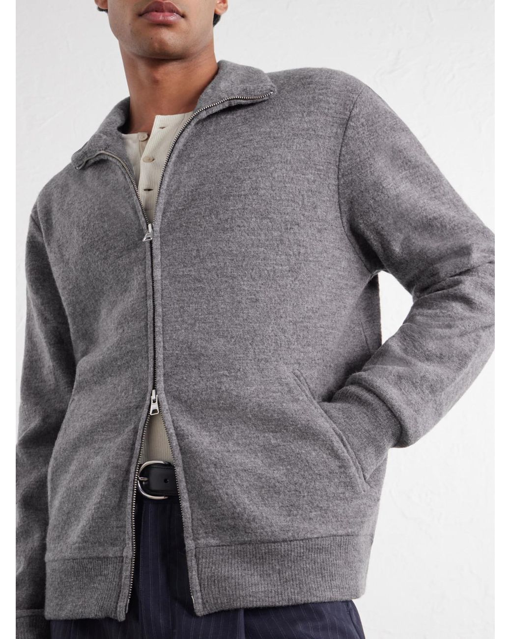 NN07 Gray 6398 Merino Wool-Felt Jacket for men