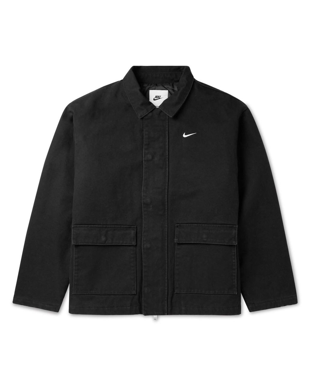 tafel Ijzig Ochtend gymnastiek Nike Logo-embroidered Quilted Cotton-canvas Jacket in Black for Men | Lyst