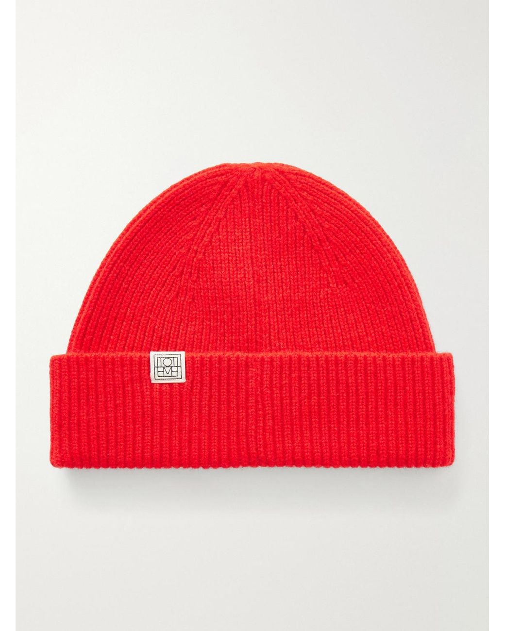 Totême Red Cashmere Beanie for men