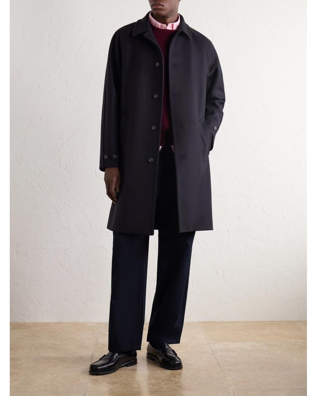 Valstar Blue Vittorio Wool-Blend Felt Coat for men