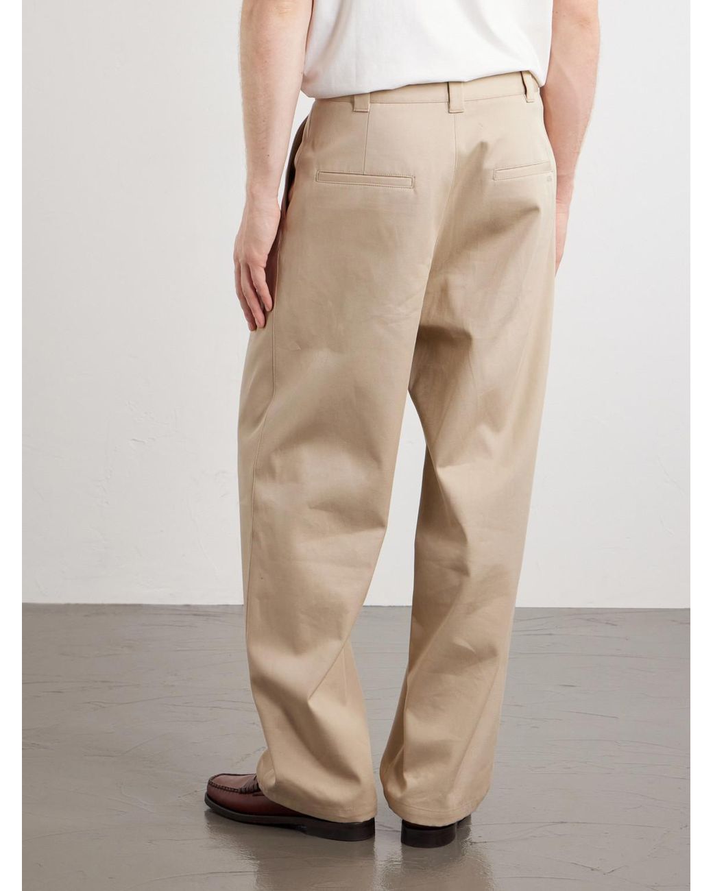 A.P.C. Natural Ricky Straight-Leg Pleated Organic Cotton Trousers for men