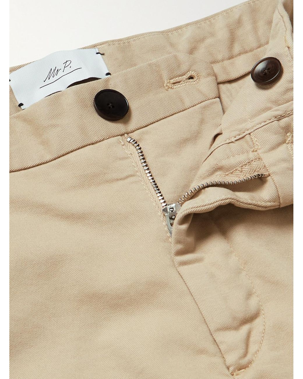 Mr P. Natural Samuel Straight-Leg Cotton-Blend Twill Chinos for men