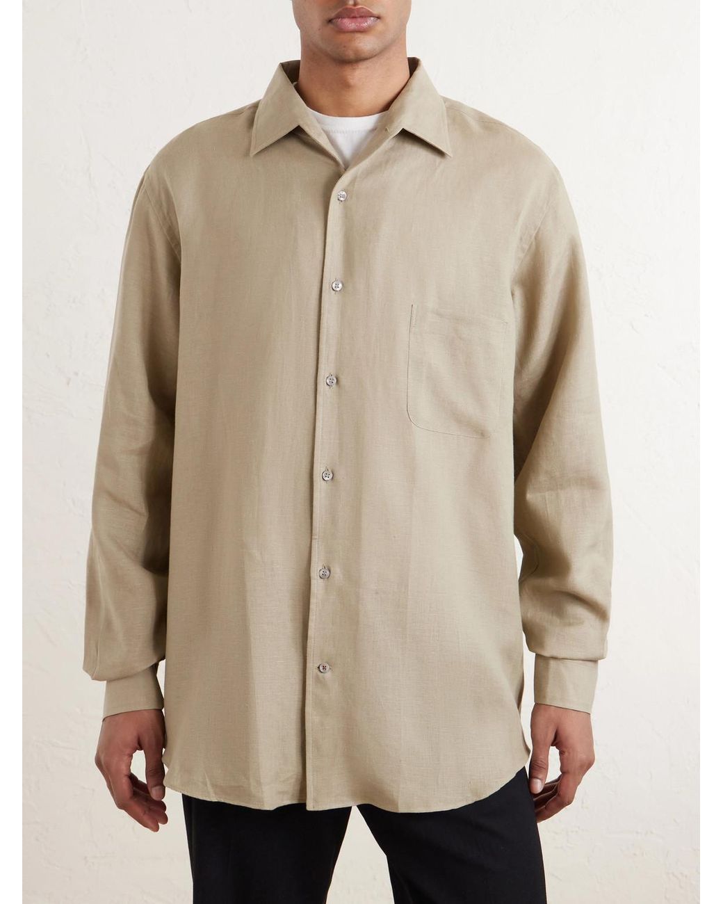 Loro Piana Natural André Linen Shirt for men