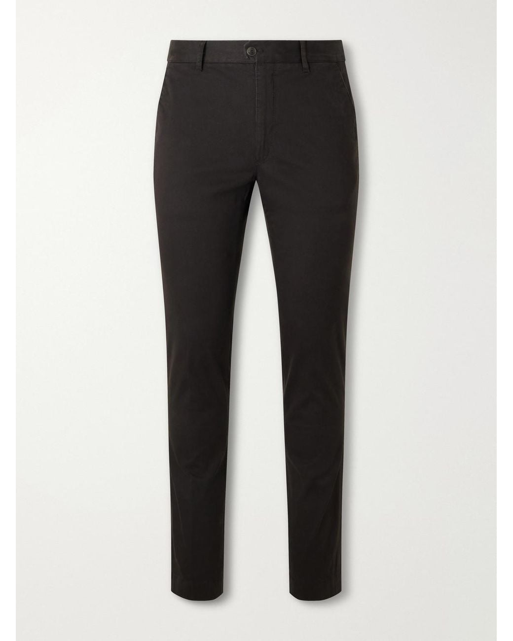 Slowear Black Incotex Straight-Leg Cotton-Blend Twill Trousers for men