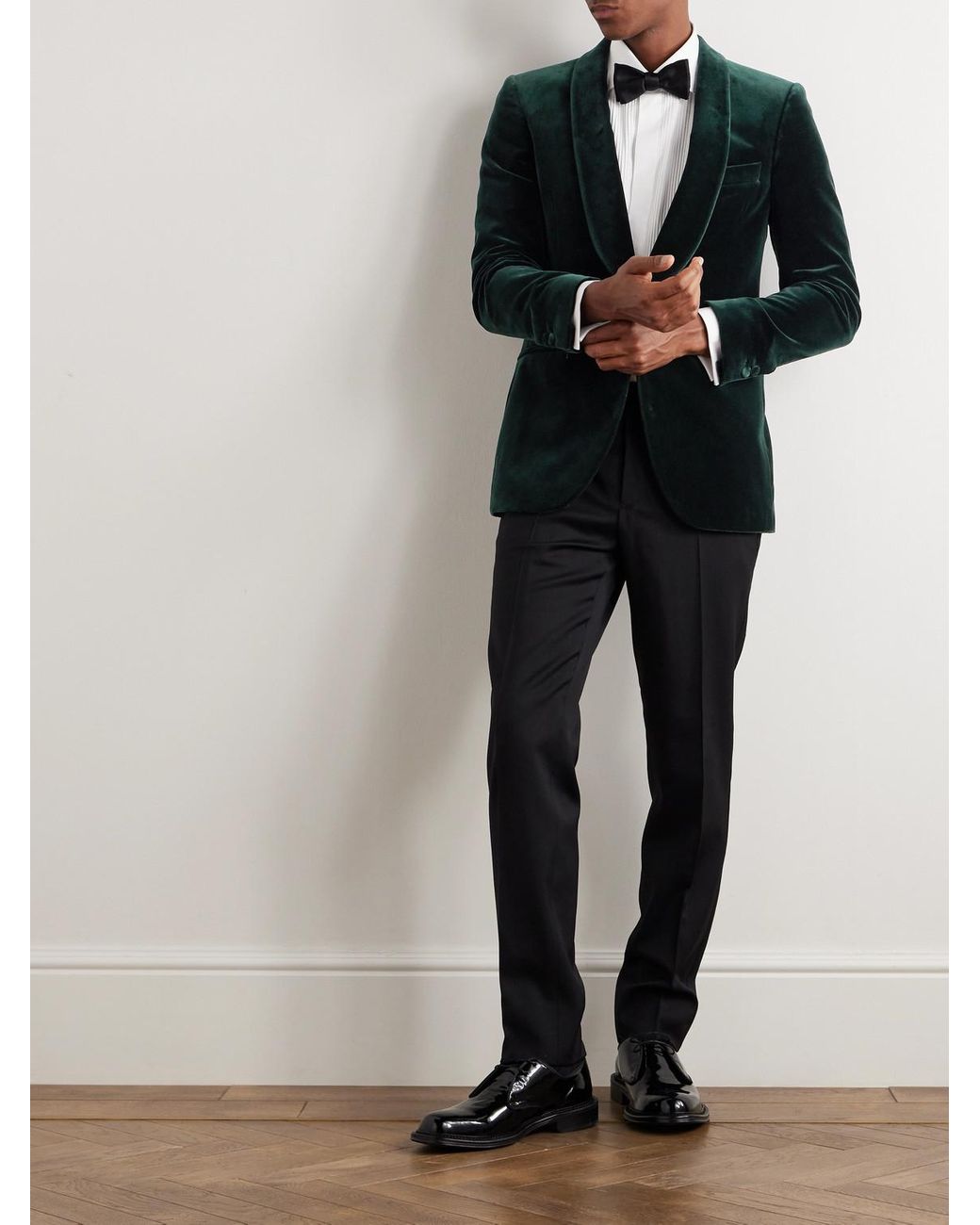 Mr P. Green Cotton-Blend Velvet Tuxedo Jacket for men