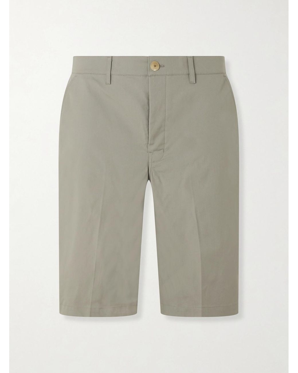 Rick Owens Gray Straight-Leg Cotton-Blend Canvas Shorts for men