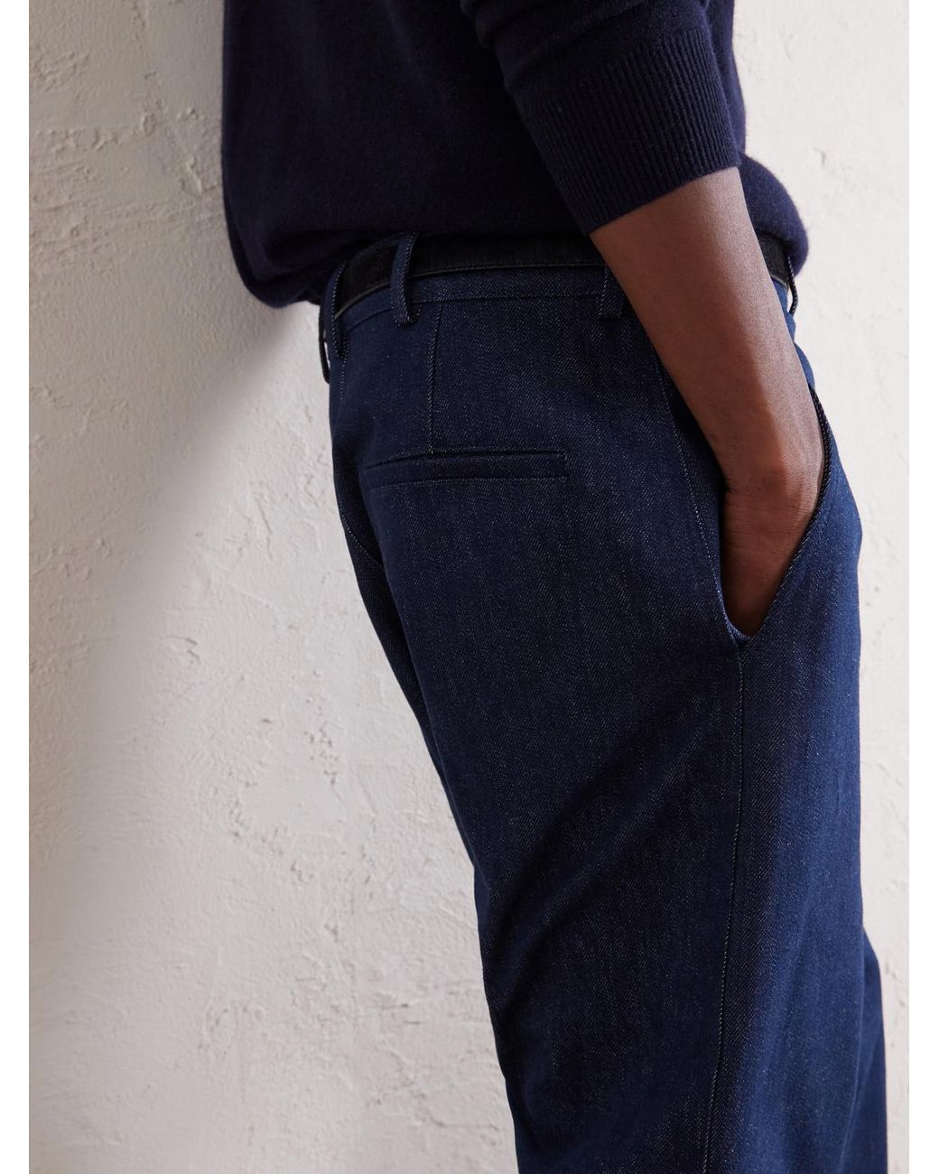 De Bonne Facture Blue Balloon Tapered Denim Trousers for men