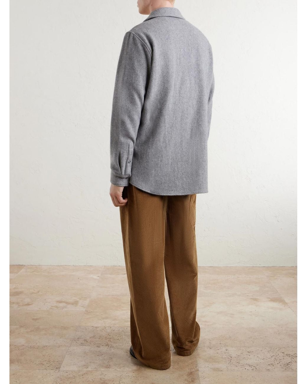 God's True Cashmere Gray Cashmere Shirt for men