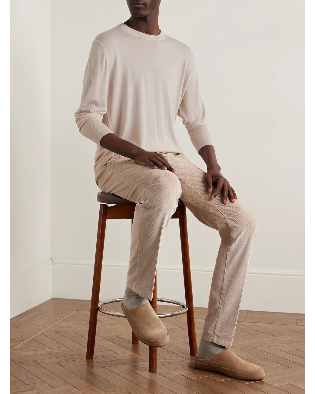 Eleventy Natural Slim-fit Wool Sweater for men
